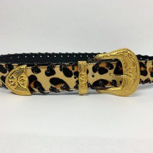 Jill Stuart Western Leopard Print Belt Size L